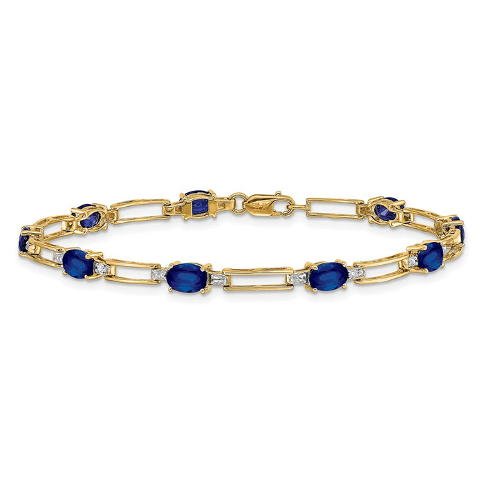 Designer 14K Gold Diamond & Sapphire Bracelet - Stylish Luxury Jewelry-3