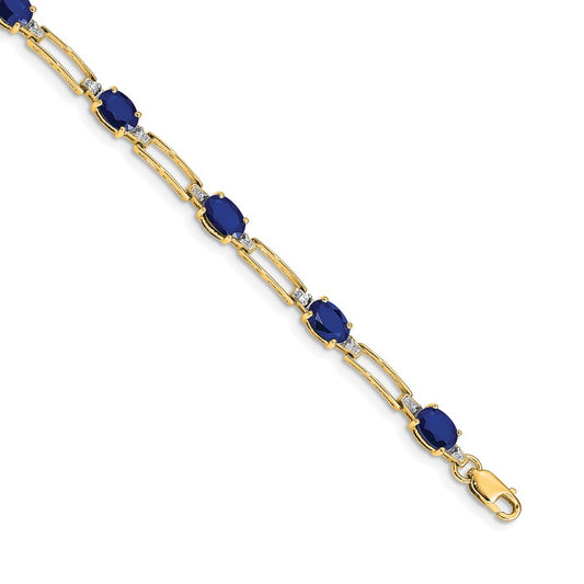 Designer 14K Gold Diamond & Sapphire Bracelet - Stylish Luxury Jewelry