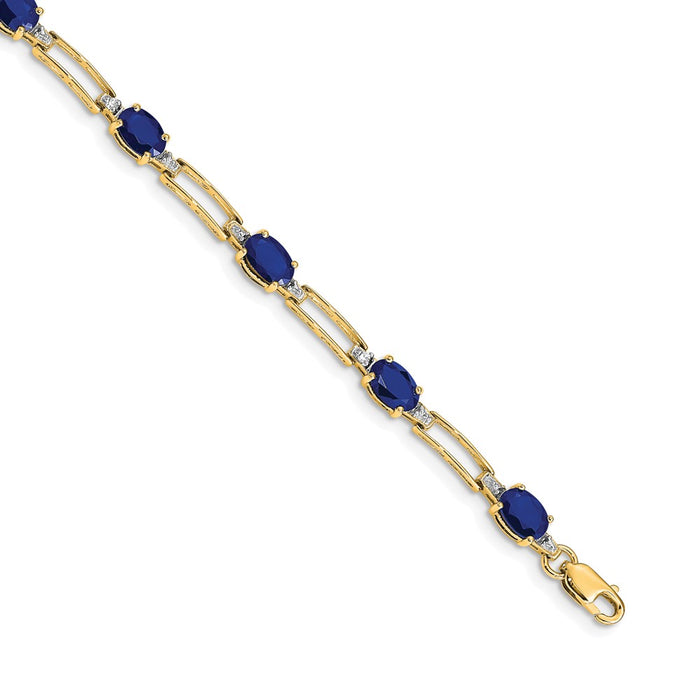 Designer 14K Gold Diamond & Sapphire Bracelet - Stylish Luxury Jewelry-1