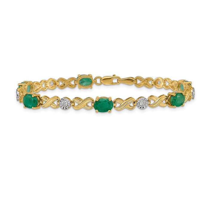 Shop 14K Gold Diamond & Emerald Infinity Bracelet - Stylish Luxury Jewelry-3