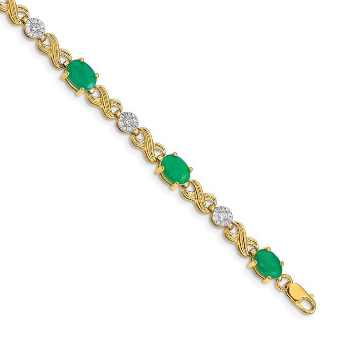 Shop 14K Gold Diamond & Emerald Infinity Bracelet - Stylish Luxury Jewelry-1