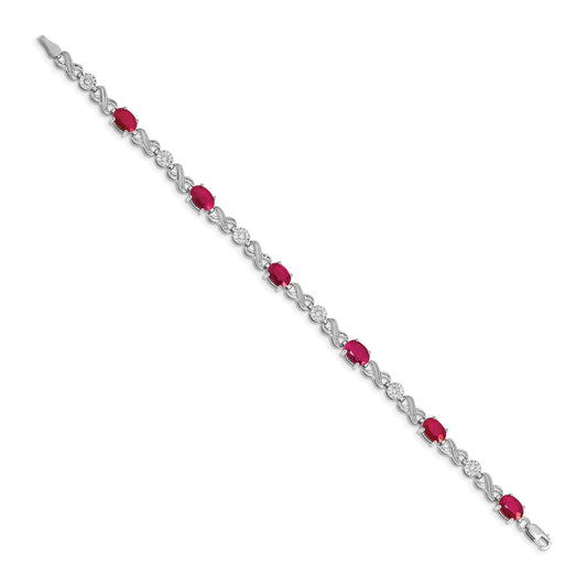 Buy Stylish 14K White Gold Infinity Bracelet with Diamonds & Rubies - Luxury Value