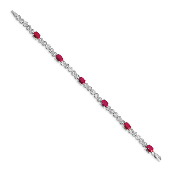 Buy Stylish 14K White Gold Infinity Bracelet with Diamonds & Rubies - Luxury Value-2