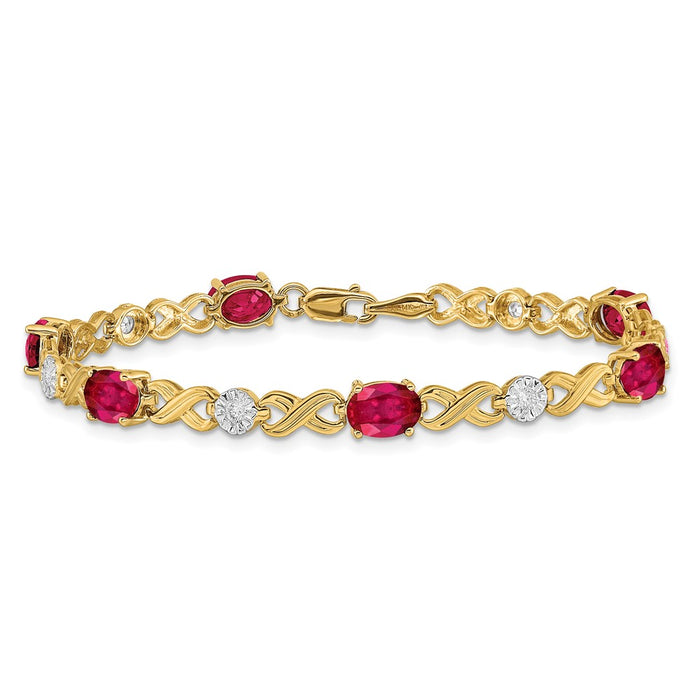 Shop Stylish 14K Gold Infinity Bracelet with Diamonds & Rubies - Luxury Value-3