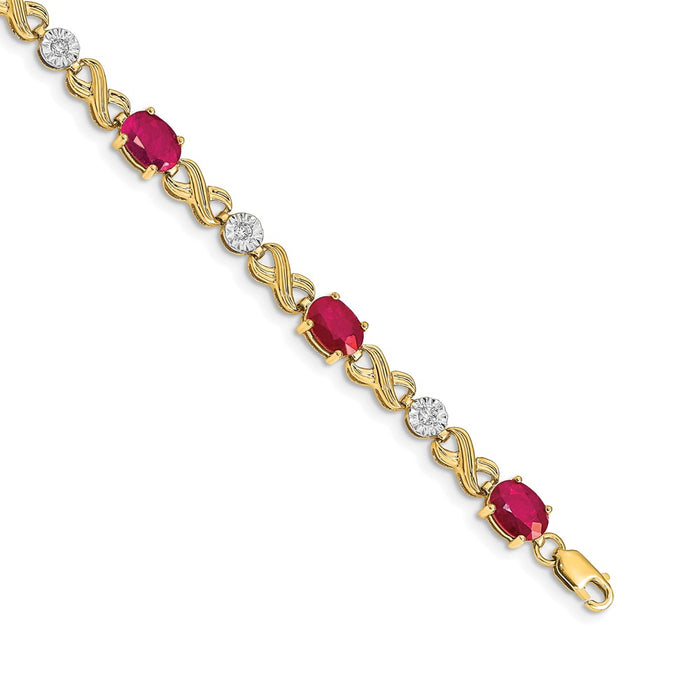 Shop Stylish 14K Gold Infinity Bracelet with Diamonds & Rubies - Luxury Value-1
