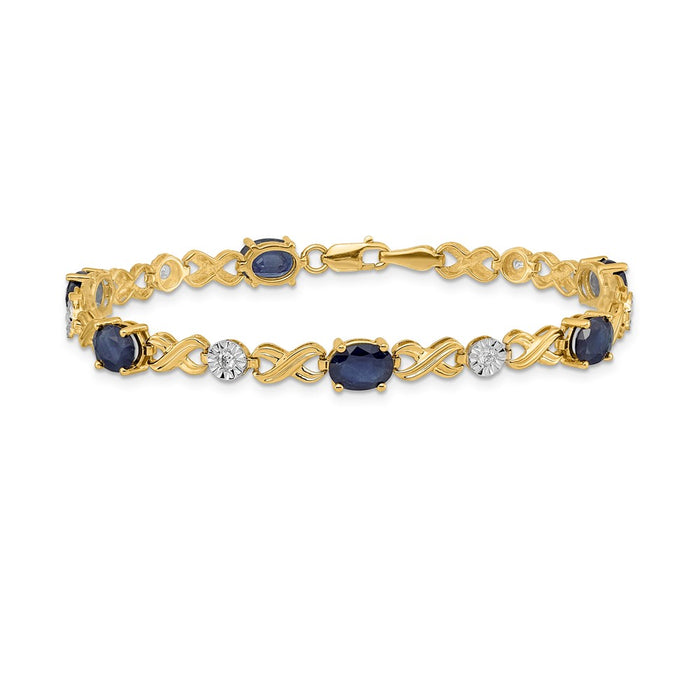 High-Quality 14K Gold Diamond & Sapphire Infinity Bracelet - Stylish Value Deal-3