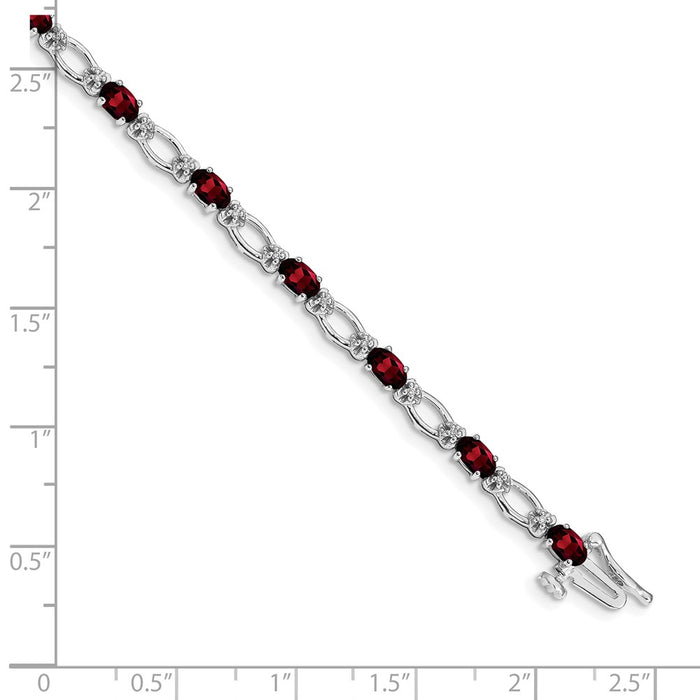 Shop Exclusive 14K White Gold Bracelet with Diamonds & Garnets - Stylish Value-3