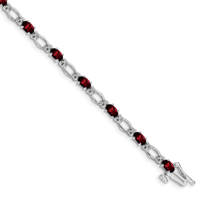Shop Exclusive 14K White Gold Bracelet with Diamonds & Garnets - Stylish Value-1