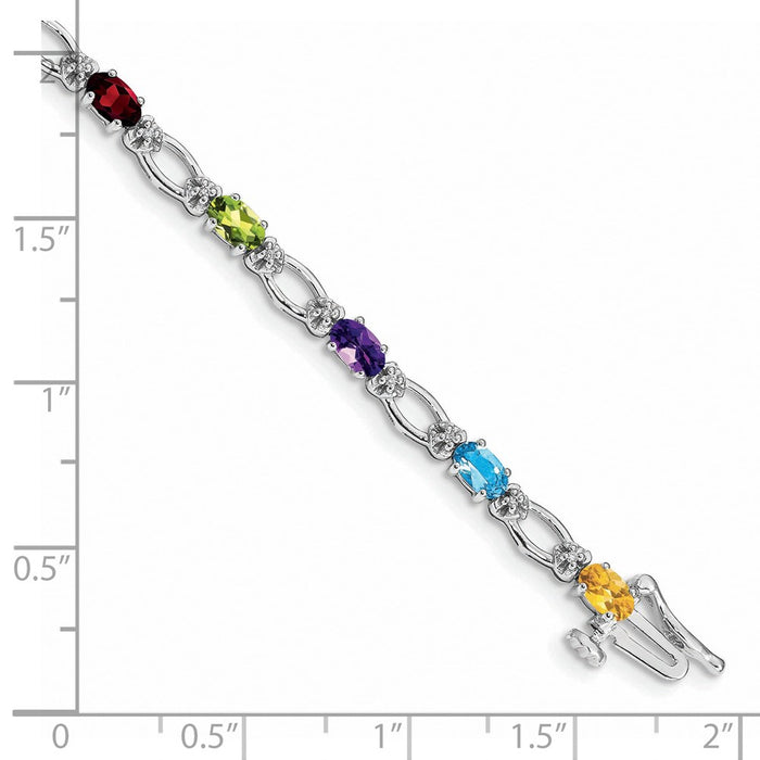 Exclusive 14K White Gold Rainbow Diamond Bracelet - Stylish 7.5" Luxury Value!-3