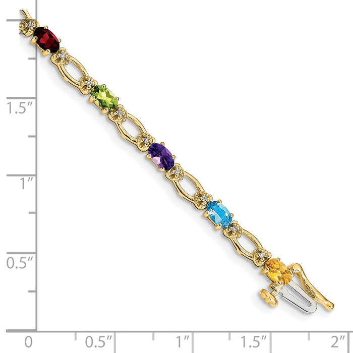 Buy Stylish 14K Gold Rainbow Diamond Bracelet - Affordable Luxury Gift-3