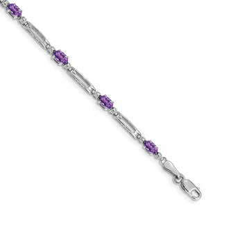 Shop Stylish 14K White Gold Amethyst & Diamond Bracelet - Exclusive Design