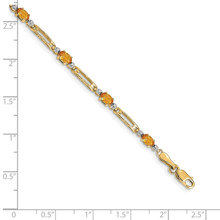 Shop Stylish 14K Gold Citrine & Diamond Bracelet - Exclusive Design, Affordable Luxury-3