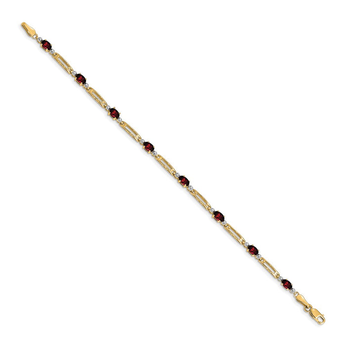 Buy 14K Gold Bracelet with Diamonds & Garnets | Stylish Luxury Jewelry-2