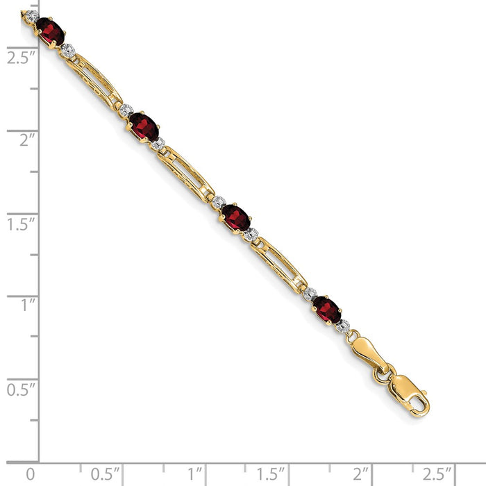 Buy 14K Gold Bracelet with Diamonds & Garnets | Stylish Luxury Jewelry-3