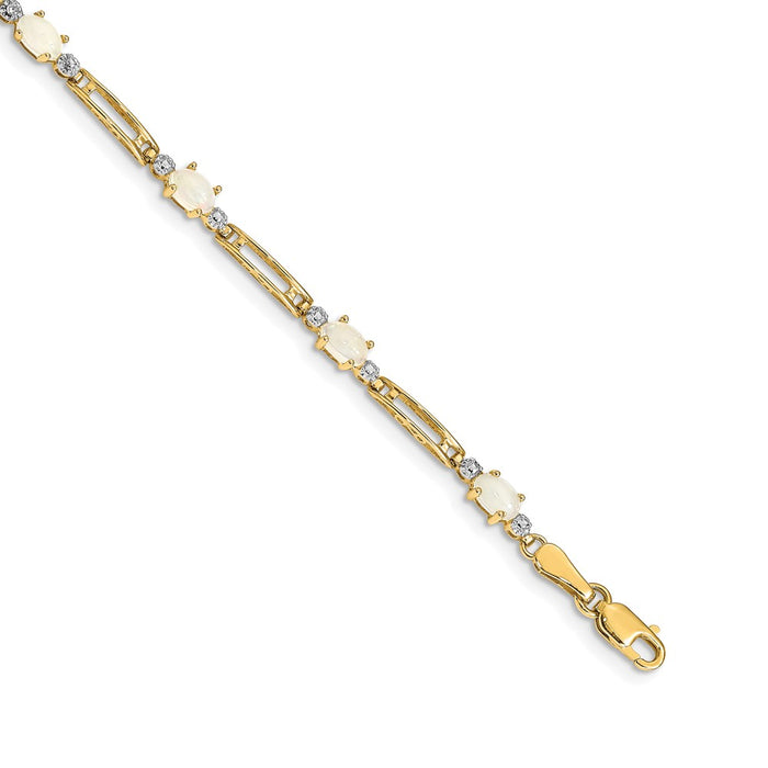 Buy 14K Gold Opal & Diamond Bracelet - Stylish Elegance, Affordable Luxury-1