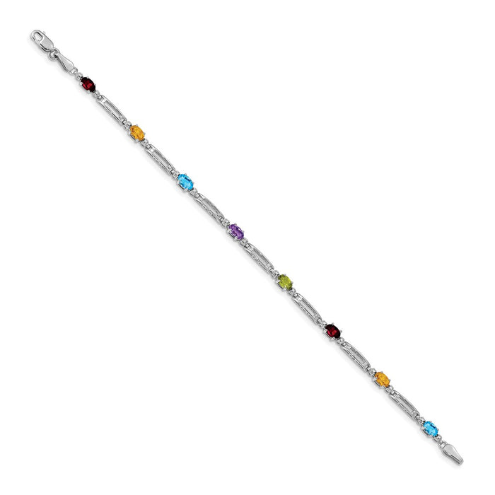 Shop Exclusive 14K White Gold Rainbow Bracelet with Fancy Diamonds & Gems-2