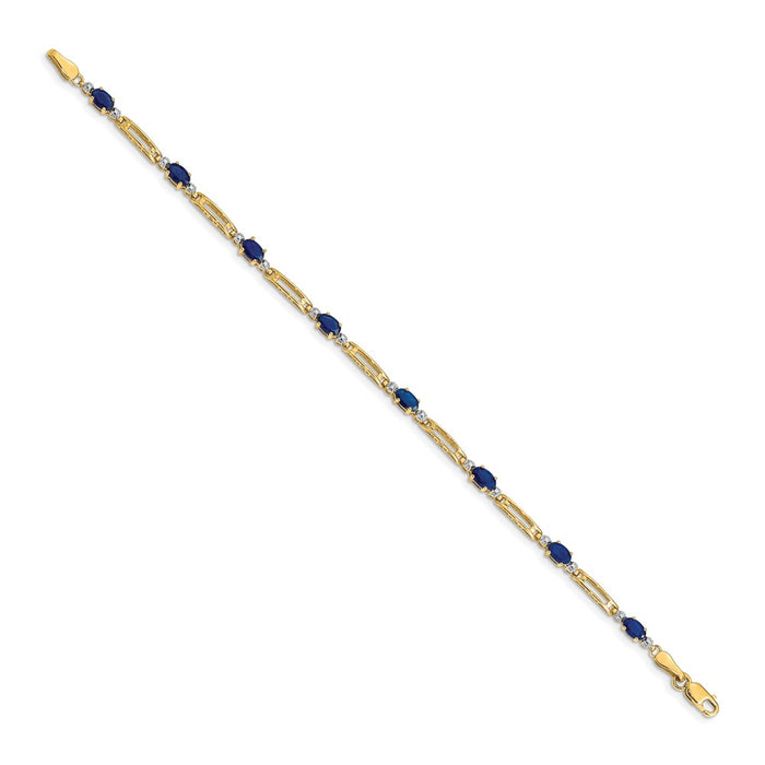 Shop 14K Elegant Diamond & Sapphire Bracelet - Stylish Luxury at Affordable Price-2