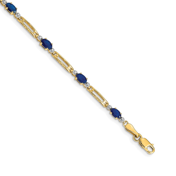 Shop 14K Elegant Diamond & Sapphire Bracelet - Stylish Luxury at Affordable Price-1