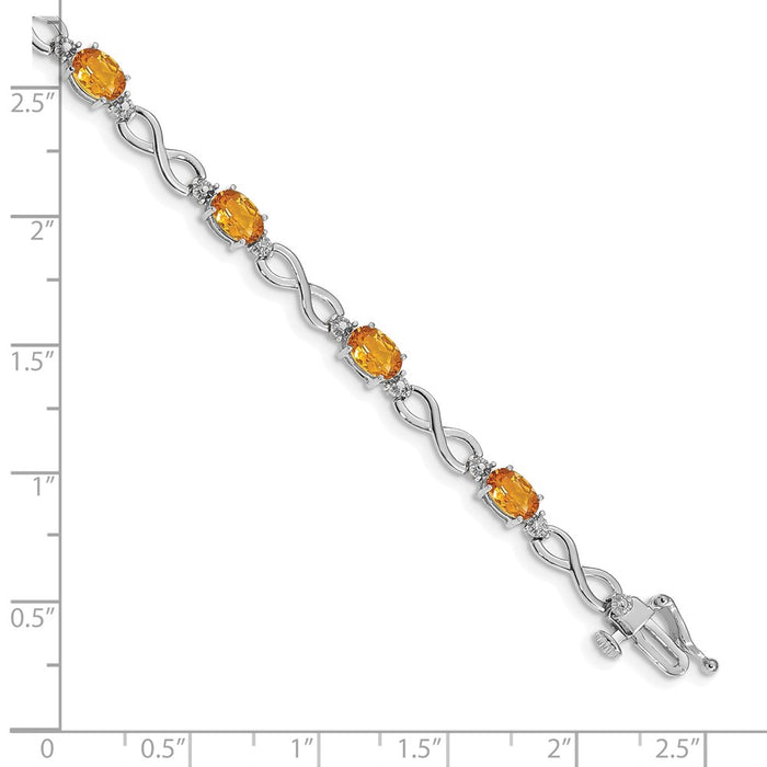Shop 14K White Gold Infinity Bracelet with Citrine & Diamond Accents - Stylish Value-3
