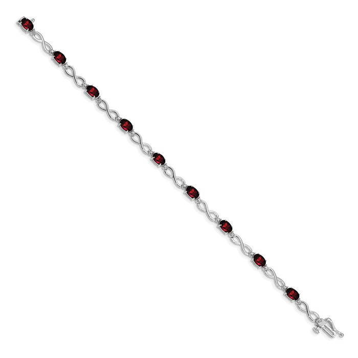 Shop Exclusive 14K White Gold Infinity Bracelet with Garnet & Diamond Accents-2