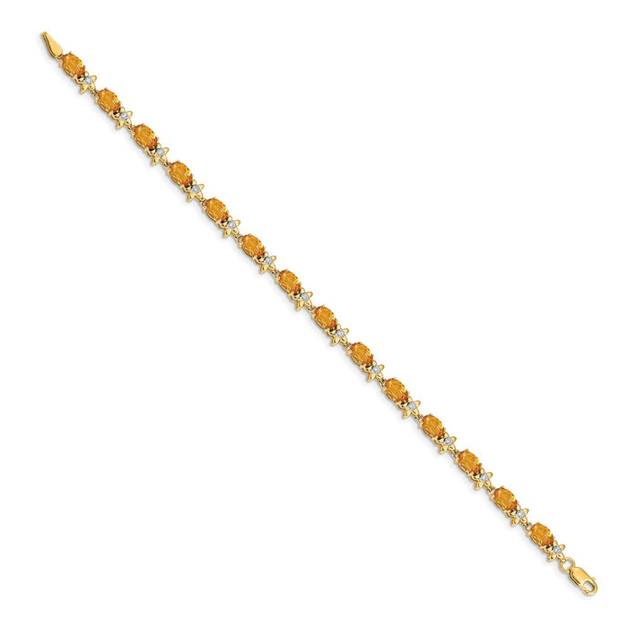 Buy Exclusive 14K Gold Floral Design Bracelet with Diamonds & Citrine - Stylish Value-2