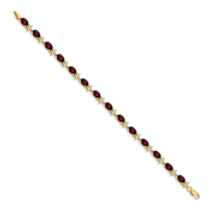 Shop Exclusive 14K Gold Floral Design Bracelet with Diamonds & Garnets - Stylish Value-2