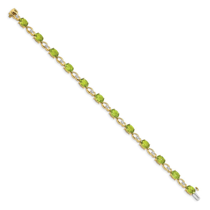 Shop Exclusive 14K Gold Peridot & Diamond Bracelet - Stylish Luxury Jewelry-2