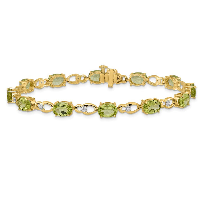Shop Exclusive 14K Gold Peridot & Diamond Bracelet - Stylish Luxury Jewelry-3
