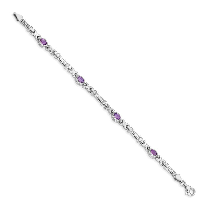Exclusive 14K White Gold Amethyst Bracelet - Stylish & Affordable Luxury-2