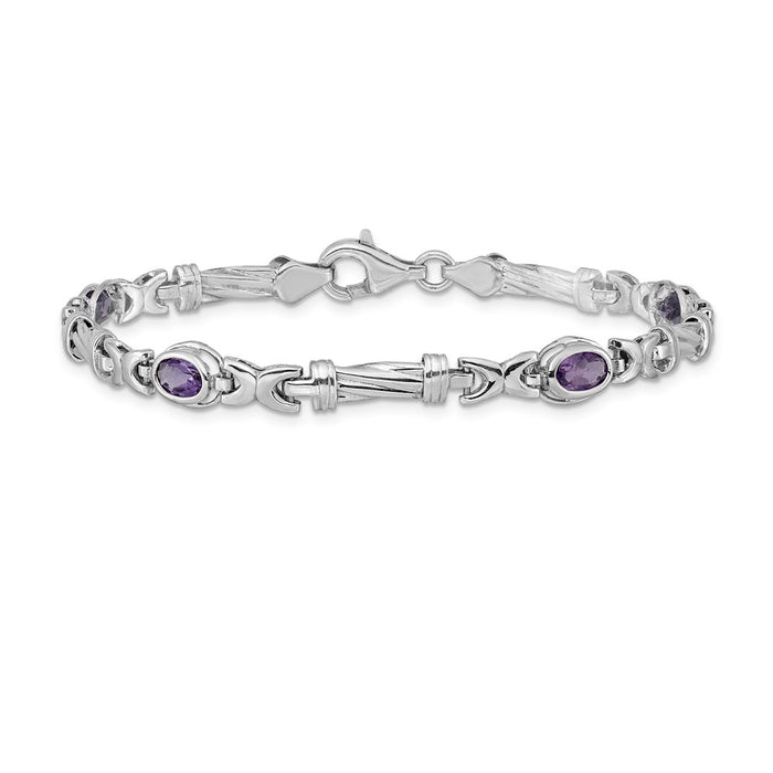 Exclusive 14K White Gold Amethyst Bracelet - Stylish & Affordable Luxury-3