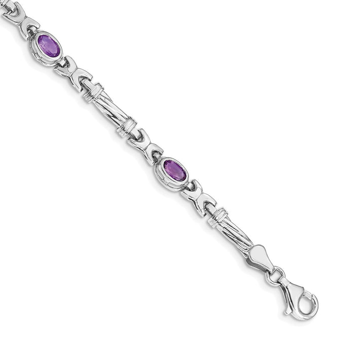 Exclusive 14K White Gold Amethyst Bracelet - Stylish & Affordable Luxury-1