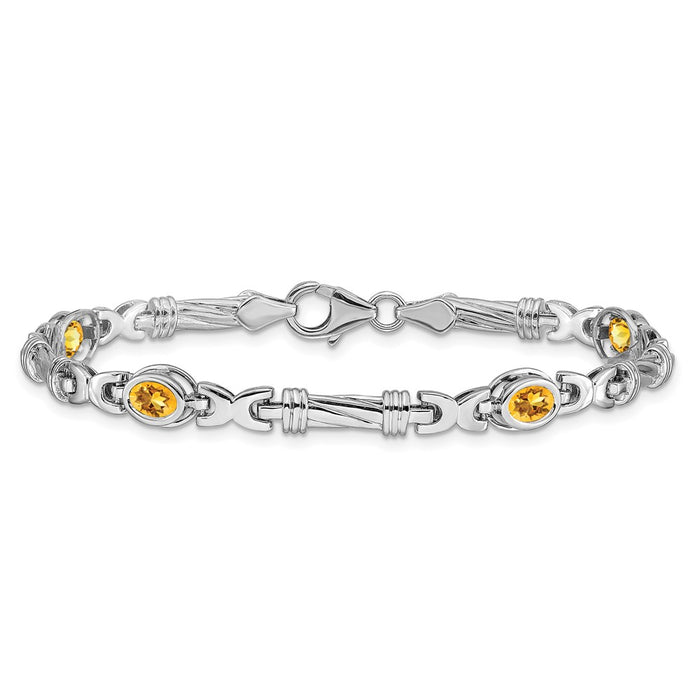 Buy Exclusive 14K White Gold Citrine Bracelet - Stylish, Affordable Luxury!-3
