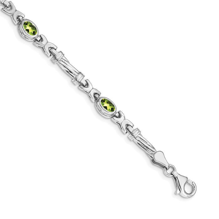 Shop Stylish 14K White Gold Peridot Bracelet - Luxury Look, Affordable Price-1