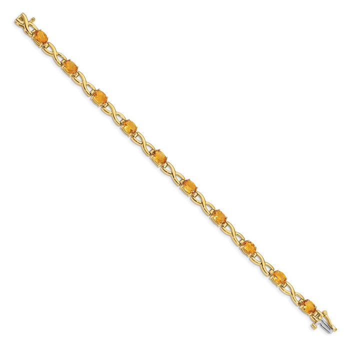 Buy Stylish 14K Gold Bracelet with 7x5mm Oval Citrine - Luxury Value Deal!-2