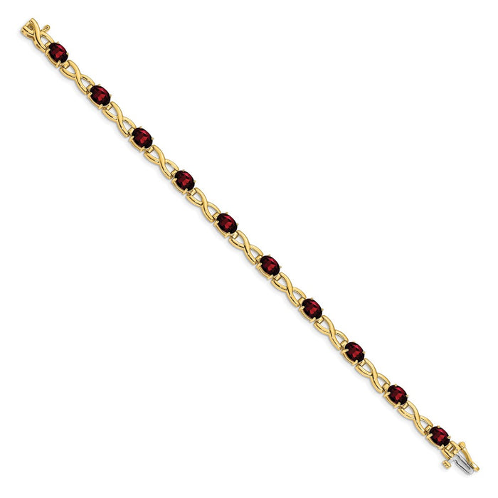 Shop Exclusive 14K Gold Oval Garnet Bracelet, 7x5mm Stones - Stylish Value-2