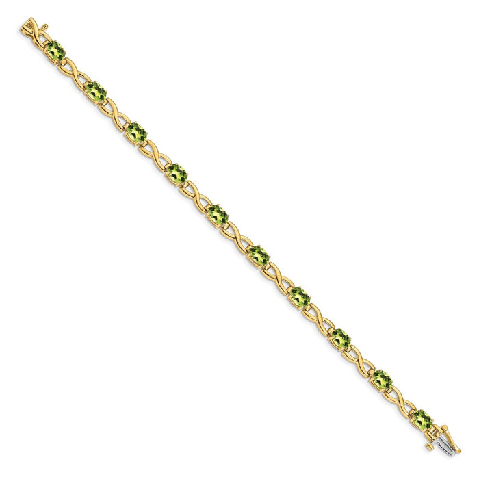 Buy Exclusive 14K Gold Bracelet with 7x5mm Oval Peridot - Stylish Value!-2