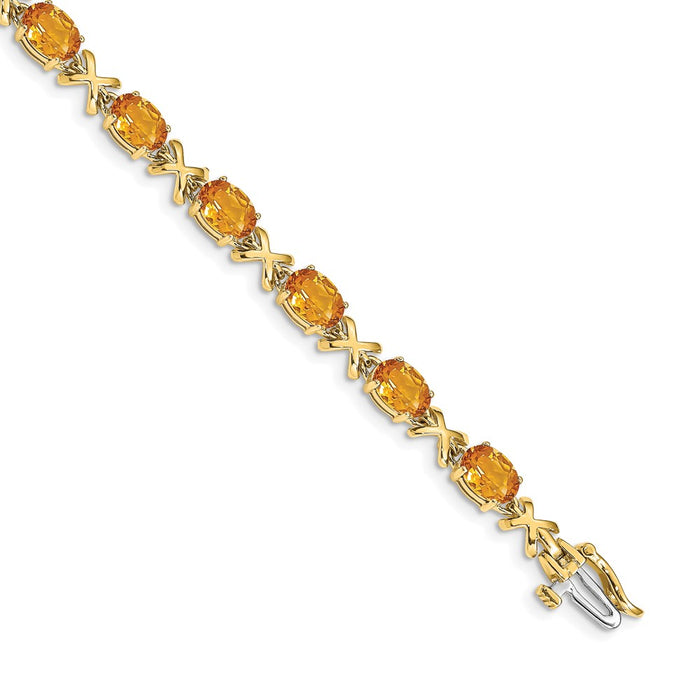 Exclusive 14K Gold Citrine Bracelet - Stylish, Affordable Luxury Jewelry-1