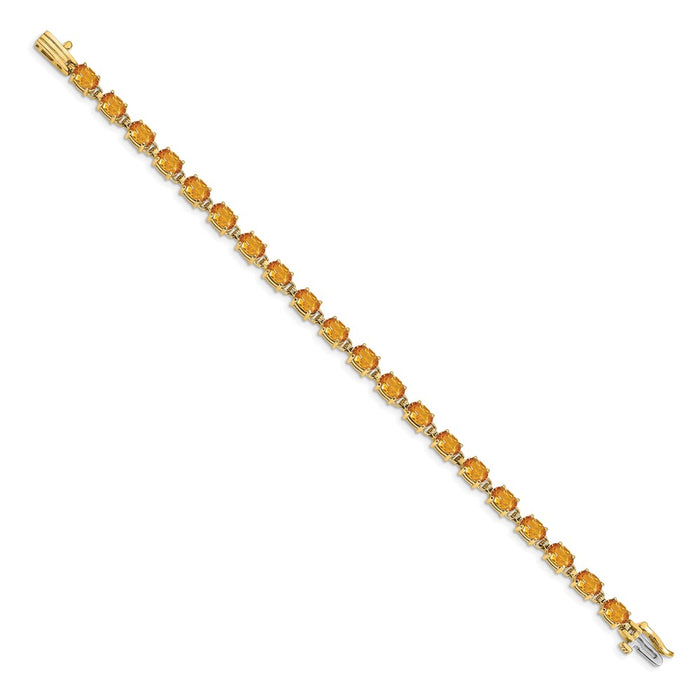 Shop Stylish 14K Gold 6x4mm Oval Citrine Bracelet - Luxury Value Piece!-2