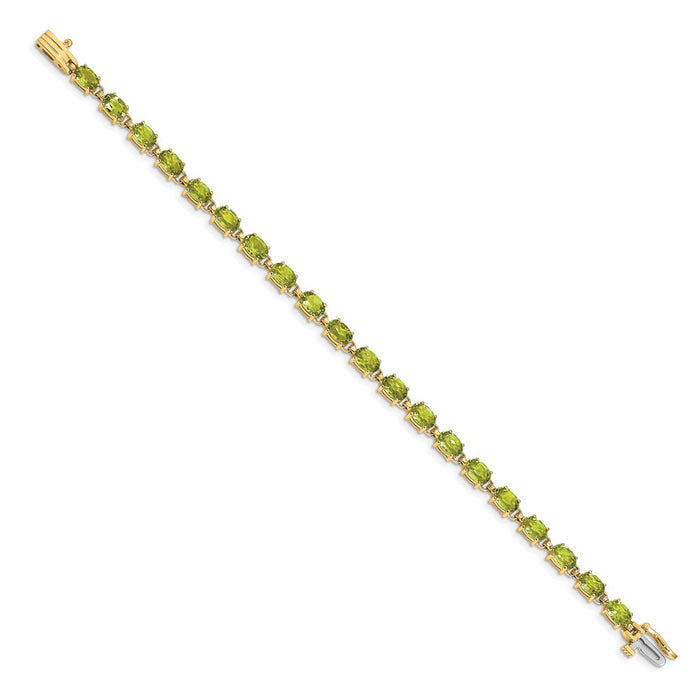 Buy Stylish 14K Gold 6x4mm Oval Peridot Bracelet - Affordable Luxury Gift-2
