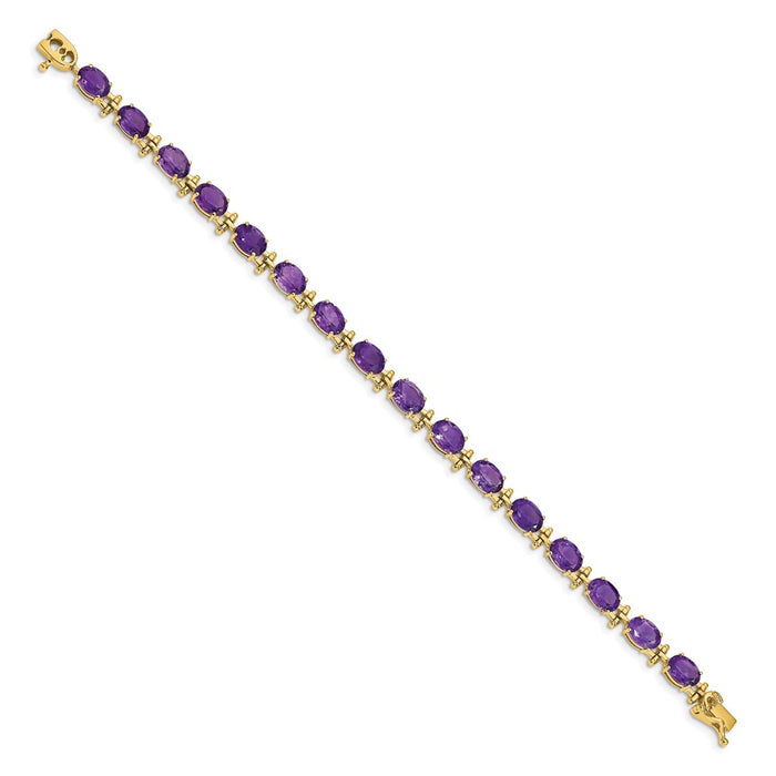 Shop Stylish 14K Gold Amethyst Bracelet - 7" Length, Affordable Luxury Gift-2