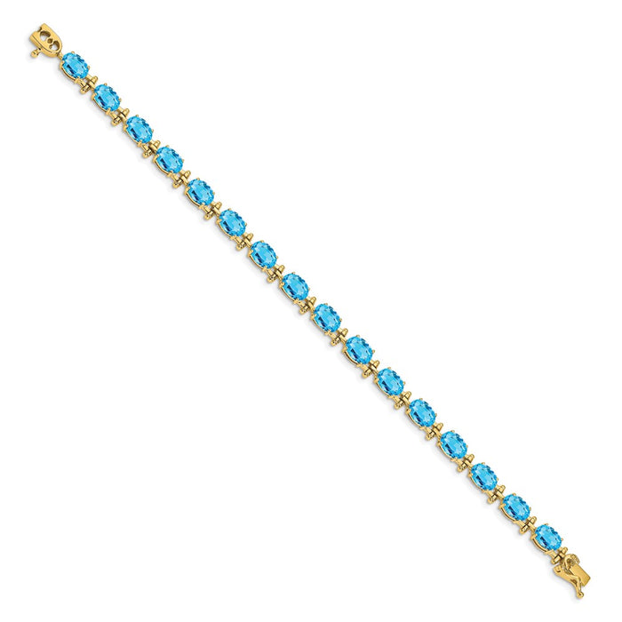 Exclusive 14K Gold Blue Topaz Bracelet - Stylish Design, Affordable Luxury-2