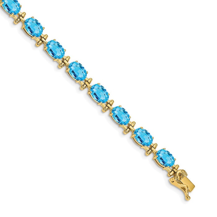 Exclusive 14K Gold Blue Topaz Bracelet - Stylish Design, Affordable Luxury-1