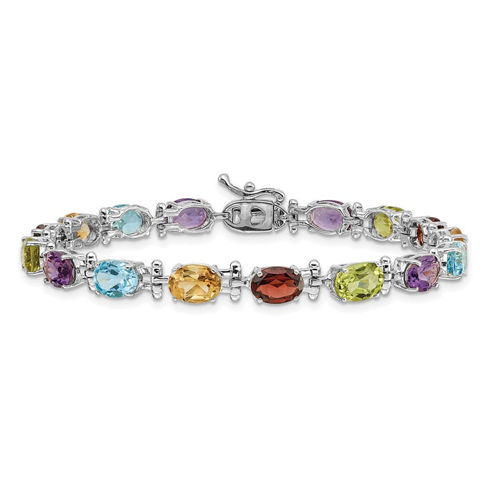 Shop Exclusive 14K White Gold Multicolor Gemstone Bracelet - Stylish Value-3