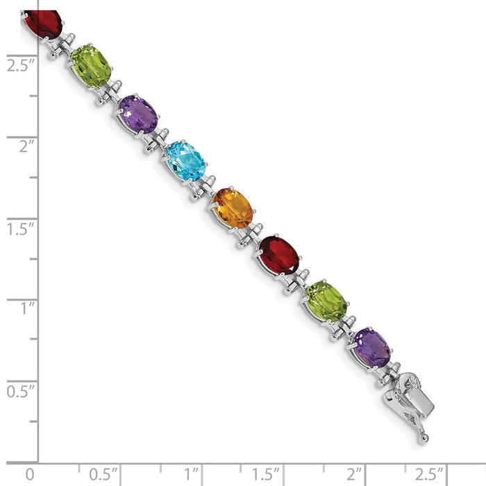 Shop Exclusive 14K White Gold Multicolor Gemstone Bracelet - Stylish Value-4