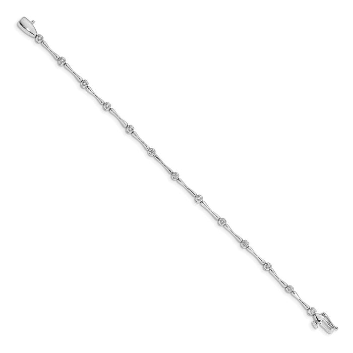 Exclusive 14K White Gold Diamond Tennis Bracelet - Stylish Luxury for Less-2