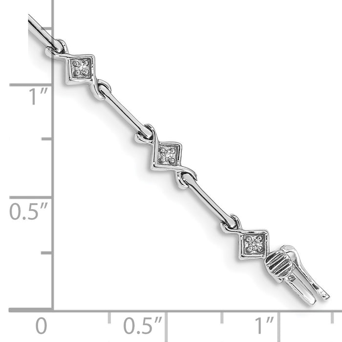 Buy Stylish 14K White Gold Diamond Link Bracelet - 7.5 Inches, Luxury Value-3