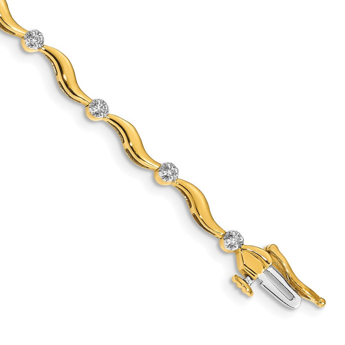 High-Quality 14K Gold Diamond Bracelet - Stylish & Affordable Luxury Piece-1