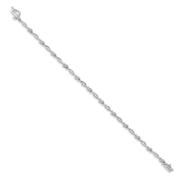 High-Quality 14K White Gold Diamond Tennis Bracelet - Stylish Luxury for Less-2
