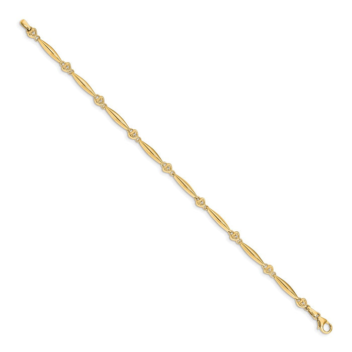 Shop Exclusive 14K Gold Heart Bracelet with Diamonds | Stylish & Affordable Luxury-2