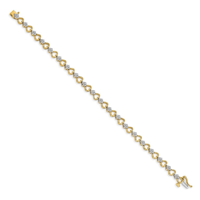 Buy Exclusive 14K Gold Diamond Heart Link Bracelet | Stylish & Affordable!-2